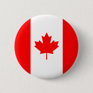 Rotes Weißes Ahornblatt Kanada Flagge Button