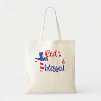Rotes Weißes Amerikanisches Jesus-Kreuz Christlich Tragetasche