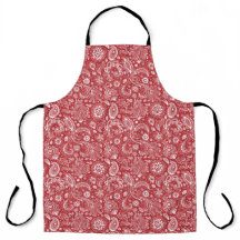 Rotes weißes Batik-Boho-Stil floral Paisley-Muster