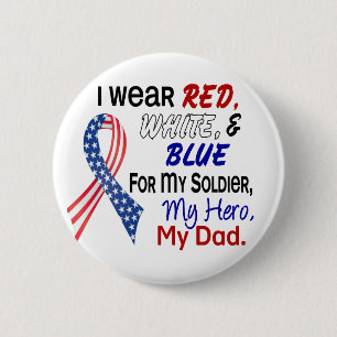 Rotes weißes Blau für meinen Vater Button