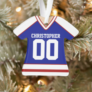 Rotes/weißes/blaues individuelles Hockey-Trikot Ornament