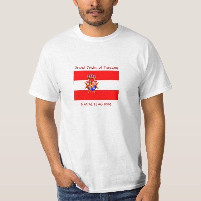 Rotes weißes Fahnen-Großherzogtum von Toskana T-Shirt (Vorderseite)