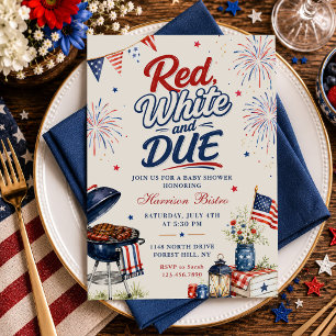 Rotes, Weißes & Fälliges geschlechtsneutrales BBQ- Einladung