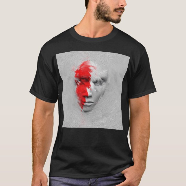 Rotes weißes Gesicht T-Shirt (Vorderseite)