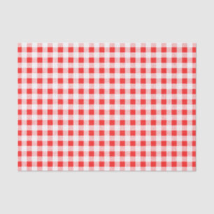 Rotes weißes Gingham-Muster Seidenpapier