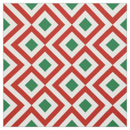 Rotes, weißes, grünes Weihnachtsgeometrisches Stoff