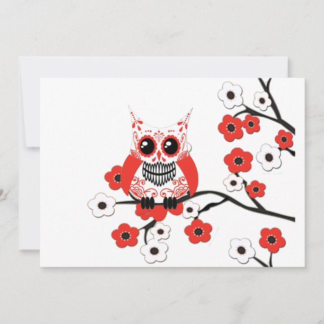 Rotes Weißes Kirschblossom Einladung (Vorderseite)