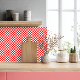 Rotes weißes kroatisches Schachbrettmuster Fliese