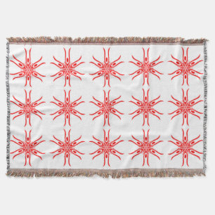 rotes weißes Muster A 2-22 Decke