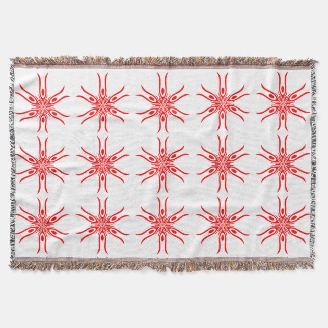 rotes weißes Muster A 2-22 Decke (Vorderseite)