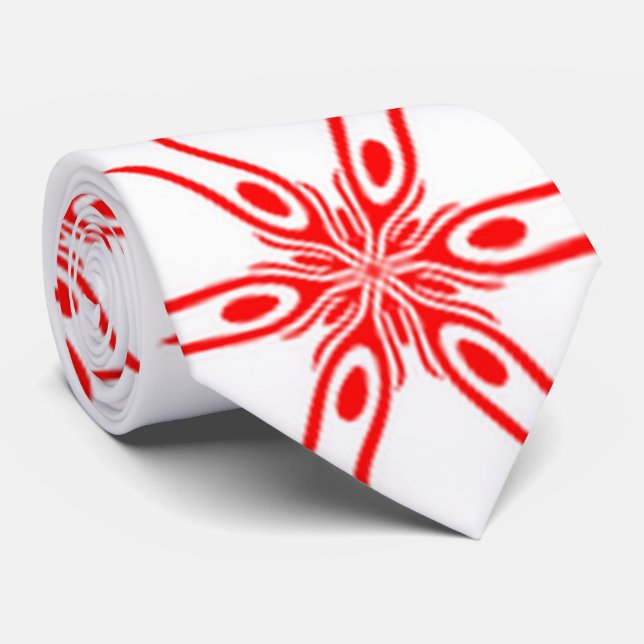 rotes weißes Muster A 2-22 Krawatte (Gerollt)