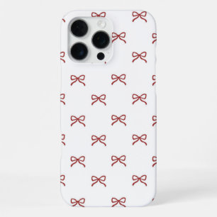 Rotes Weißes Schleifenmuster Coquette Mädchen Früh iPhone 16 Pro Max Hülle