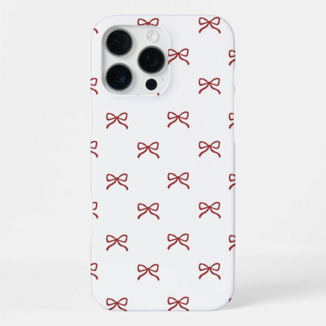 Rotes Weißes Schleifenmuster Coquette Mädchen Früh iPhone Hülle (Rückseite)