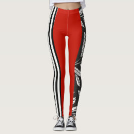 ROTES WEISSES U. SCHWARZ LEGGINGS