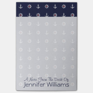 Rotes weißes und blaues Anker-Muster   addieren Post-it Klebezettel