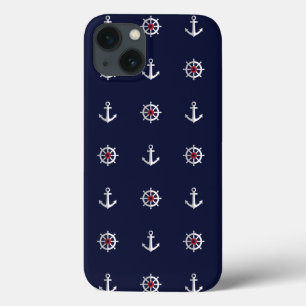 Rotes weißes und blaues Anker-Muster Case-Mate iPhone Hülle