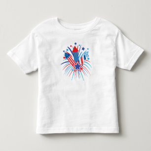 Rotes, weißes und blaues Feuerwerk, 4. Juli Kleinkind T-shirt