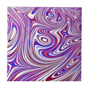 Rotes, Weißes und Blaues Fraktal Design Fliese