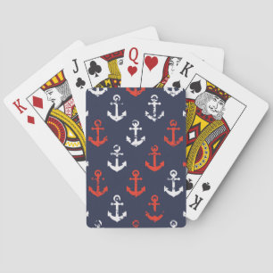 rotes, weißes und blaues Navy-Muster Spielkarten
