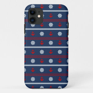 Rotes weißes und blaues Ozean-Muster Case-Mate iPhone Hülle