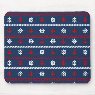 Rotes weißes und blaues Ozean-Muster Mousepad