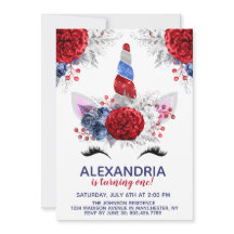 Rotes, Weißes und Blaues Patriotisches Einhorn Geb