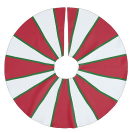 Rotes, weißes und grünes Streifen-Baumrock Polyester Weihnachtsbaumdecke