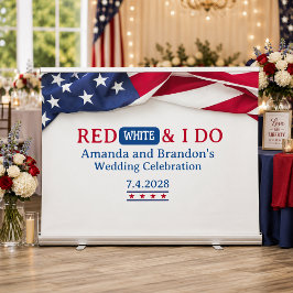 Rotes, Weißes und ich heirate Hochzeit am vierten Banner