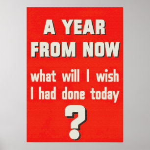 Rotes Weißes Vintage-Motivationszitat Poster