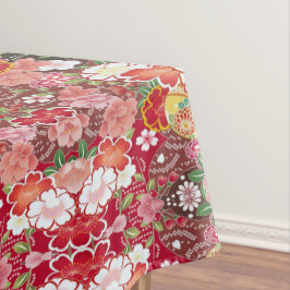 Rotes Weißrosa Japanisches Blumenkohl-Dessert Tischdecke