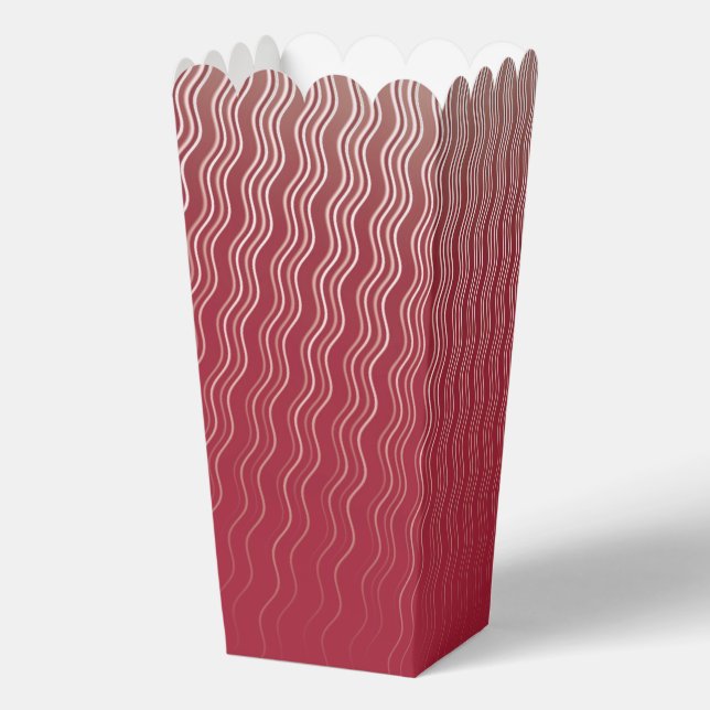 Rotes Wellenlinienmuster Geschenkschachtel (Rückseite)