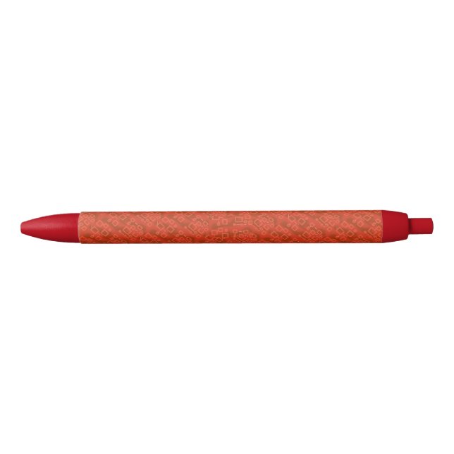 Rotes Whimsical Abstrakt Geometrisch Kugelschreiber (Vorderseite)
