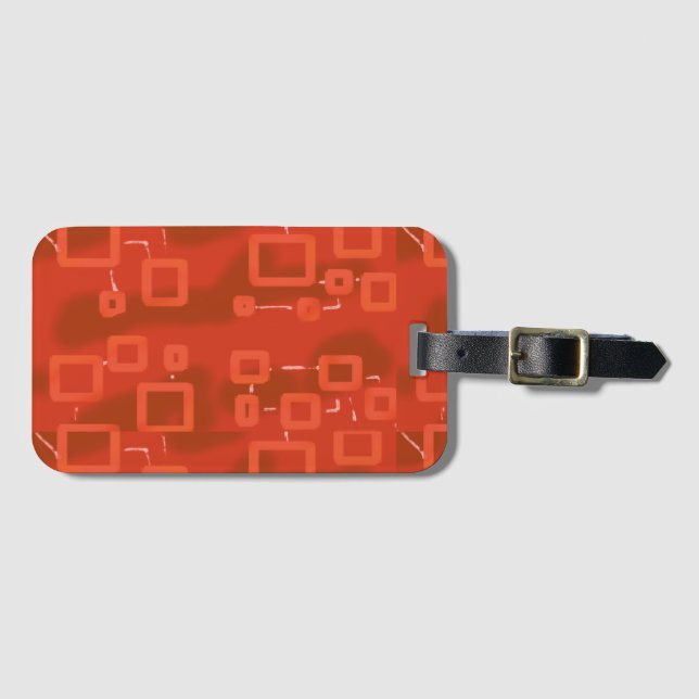 Rotes Whimsical-Geometrisches-Abstrakt Gepäckanhänger (Vorderseite (Horizontal))