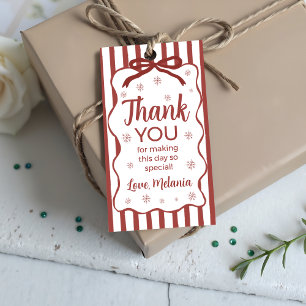 Rotes Winter Geburtstagsgeschenk-Tag Geschenkanhänger