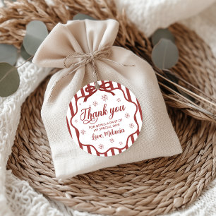 Rotes Winter Geburtstagsgeschenk-Tag Geschenkanhänger