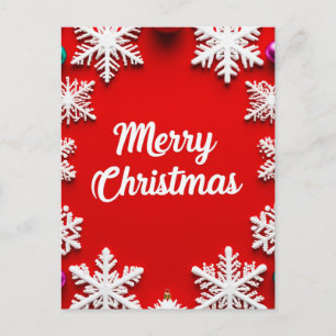 ❄️ Rotes Winter-Schneeflocken-Festtags-Elegant Postkarte