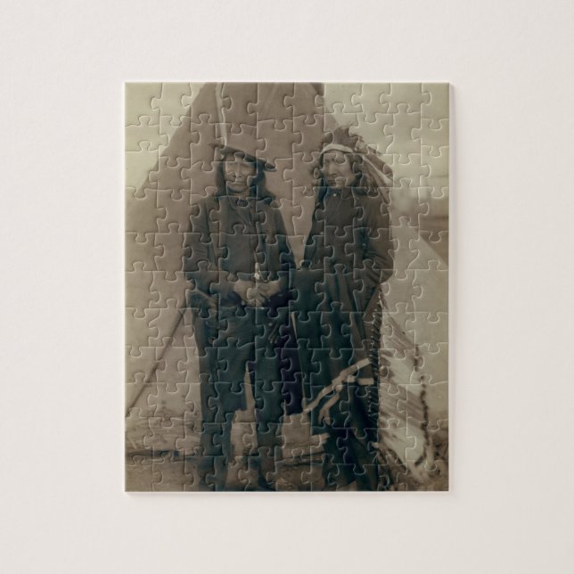 Rotes Wolken-amerikanisches PferdeVintage Puzzle (Vertikal)