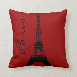 Rotes Wurfs-Kissen Eiffelturm-Paris Kissen