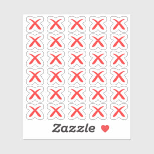 Rotes X-Symbol Kreuz To-Do-Liste Abgebrochen Symbo Aufkleber