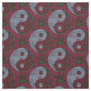 Rotes Yin Yang Muster Stoff