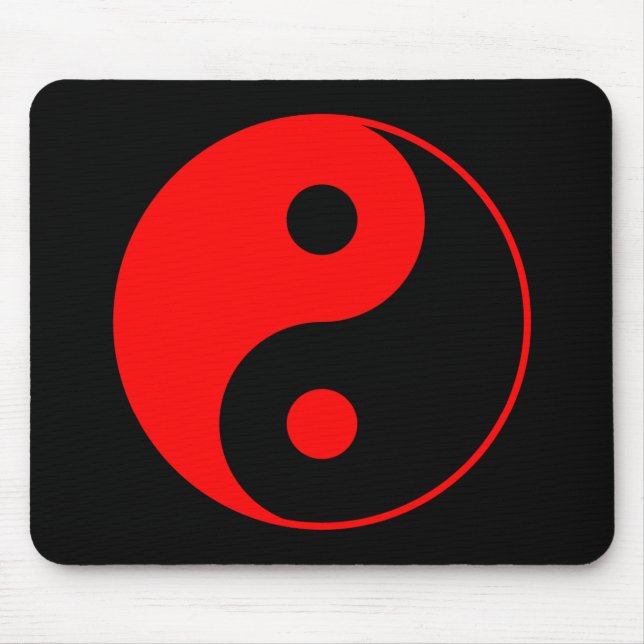 Rotes Yin Yang Symbol Mousepad (Vorne)
