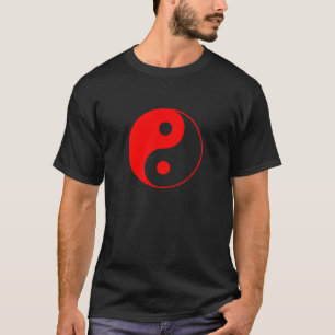 Rotes Yin Yang Symbol T-Shirt