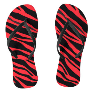 Rotes Zebra gestreift Flip Flops