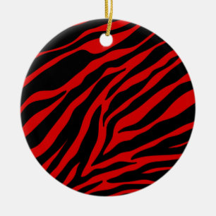 rotes Zebra Keramik Ornament