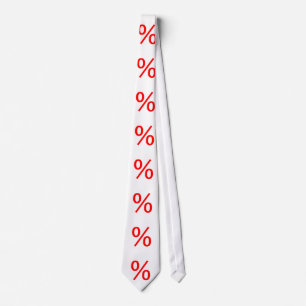 Rotes Zeichen auf Weiß Krawatte
