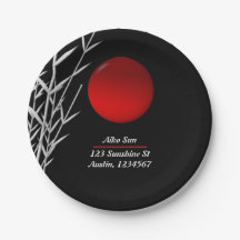 Rotes Zen-Rundschild, personalisiert