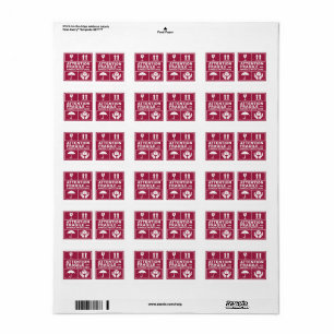 Rotes zerbrechliches Handle mit Care Mailing Label Adressaufkleber