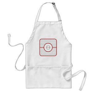 Rotes Zickzack Monogramm Schürze