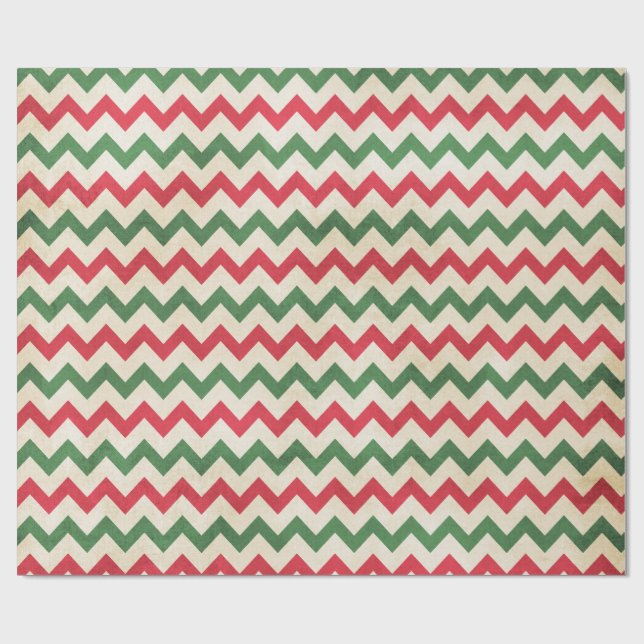 Rotes Zig-Zag-Muster Geschenkpapier (Flach)