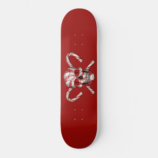 Rotes Zuckerstange-Zuckerschädel-Skateboard Skateboard (Vorderseite)